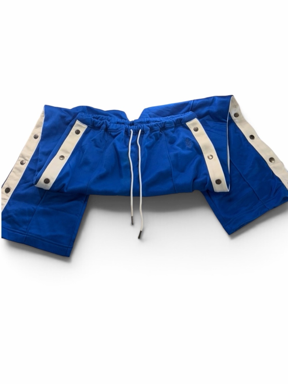 Free People Blue Side-Stripe Snap Track Pants, XL - Picture 4 of 7